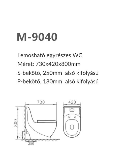 Coral Monoblokkos wc kagyló alsó kifolyással soft close ülőkével