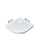 Modena Slim íves alacsony akril zuhanytálca 80x80 cm