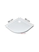 Modena Slim íves alacsony akril zuhanytálca 90x90 cm