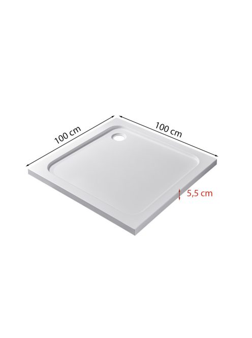 Modena Slim szögletes alacsony akril zuhanytálca 100x100 cm