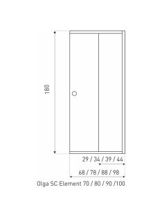 OLGA SQ 70 ELEMENT zuhanyajtó