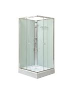 Polo White II 80x80 cm szögletes fehér hátfalas zuhanykabin   zuhanytálcával