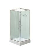 Polo White II 80x80 cm szögletes fehér hátfalas zuhanykabin   zuhanytálcával