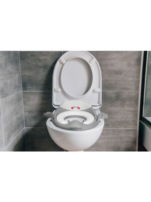 Wc szűkítő ülőke fülekkel puha párnával szürke