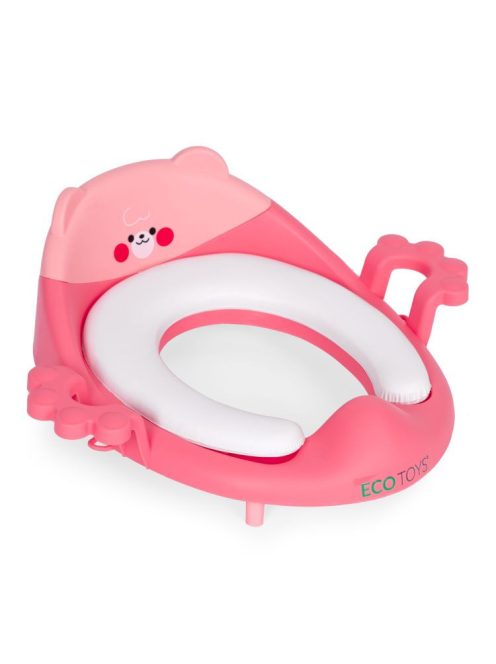 Wc szűkítő ülőke fülekkel puha párnával rózsaszín