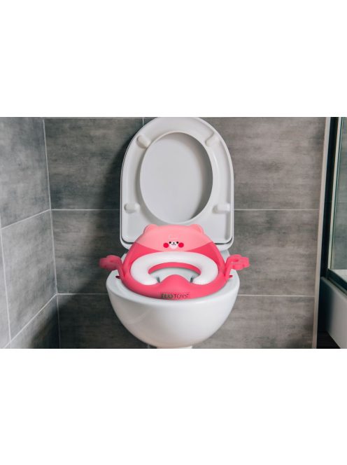 Wc szűkítő ülőke fülekkel puha párnával rózsaszín