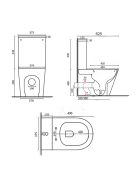 Paulo rimless WC kombi alsó/hátsó kifolyással soft close ülőkével