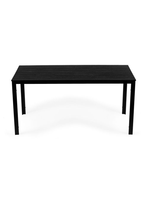 6 személyes kerti asztal 156x78 cm polywood fekete
