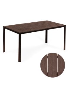 6 személyes kerti asztal 156x78 cm polywood barna