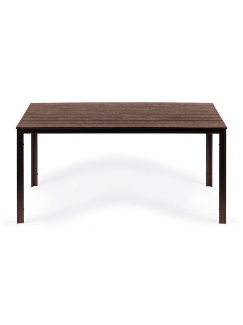 6 személyes kerti asztal 156x78 cm polywood barna