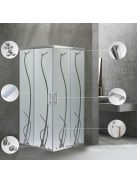 Spirit Bamboo 80x80 cm szögletes zuhanykabin, zuhanytálca nélkül