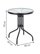 60 cm-es kerek kerti asztal
