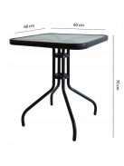 60 cm-es szögletes kerti asztal