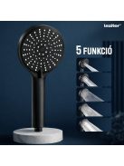 Lili 5 funkciós kézizuhany tömlővel tartóval fekete