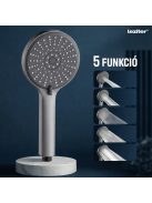 Lili 5 funkciós kézizuhany tömlővel tartóval szürke