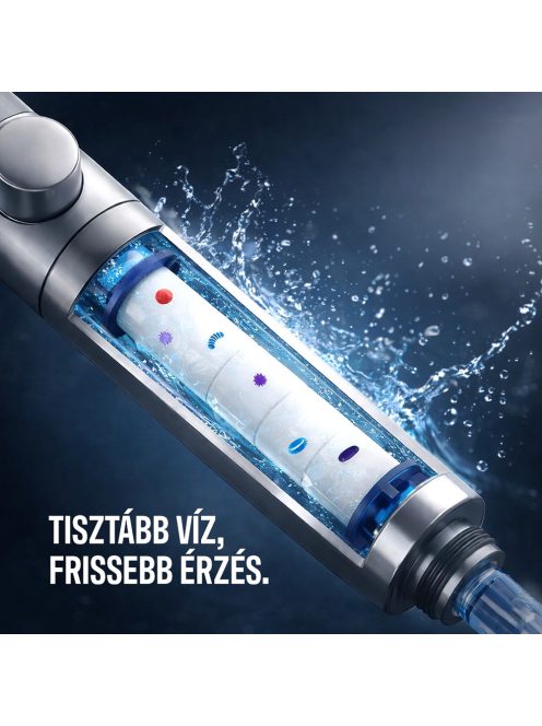 Kori 3 funkciós kézizuhany tömlővel tartóval szürke