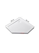 Modena Slim ötszögletű alacsony akril zuhanytálca 90x90 cm