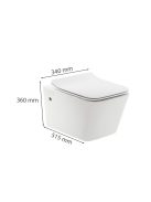 Tina fali rimless WC soft close ülőkével