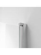 Stuxi Ravenna 75x140 kihajtható 1 szárnyú kádparaván 6 mm vastag vízlepergető biztonsági üveggel, krómozott elemekkel