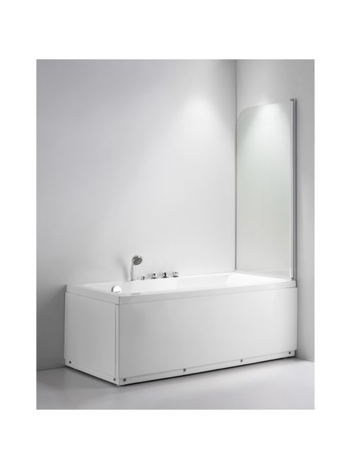 Stuxi Ravenna 75x140 kihajtható 1 szárnyú kádparaván 6 mm vastag vízlepergető biztonsági üveggel, krómozott elemekkel