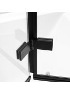 Stuxi Ravenna Black 100x140 összecsukható 2 szárnyú kádparaván 6 mm vastag vízlepergető biztonsági üveggel, fekete elemekkel