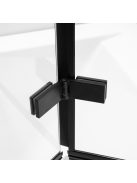 Stuxi Ravenna Black 120x140 összecsukható 3 szárnyú kádparaván 6 mm vastag vízlepergető biztonsági üveggel, fekete elemekkel