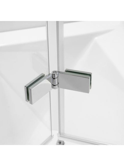 Stuxi Ravenna 120x140 összecsukható 3 szárnyú kádparaván 6 mm vastag vízlepergető biztonsági üveggel, krómozott elemekkel