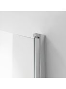 Stuxi Ravenna 120x140 összecsukható 3 szárnyú kádparaván 6 mm vastag vízlepergető biztonsági üveggel, krómozott elemekkel