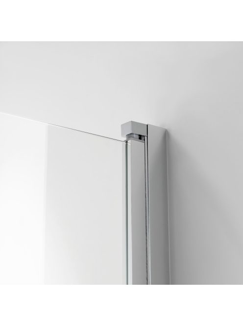 Stuxi Ravenna 120x140 összecsukható 3 szárnyú kádparaván 6 mm vastag vízlepergető biztonsági üveggel, krómozott elemekkel