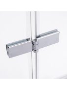 Stuxi Verona Big 200 cm széles kétszárnyú csukló zuhanyajtó (100+100 cm), 6 mm vízlepergető üveggel, króm profillal, 195 cm magas