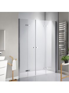   Stuxi Verona Big 210 cm széles aszimmetrikus kétszárnyú csukló zuhanyajtó (100+110 cm), 6 mm vízlepergető üveggel, króm profillal, 195 cm magas