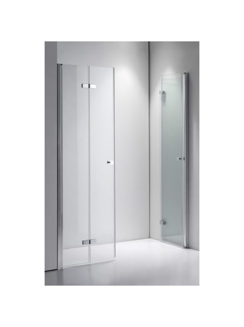 Stuxi Verona Big 210 cm széles aszimmetrikus kétszárnyú csukló zuhanyajtó (100+110 cm), 6 mm vízlepergető üveggel, króm profillal, 195 cm magas