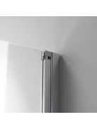 Stuxi Verona Big 210 cm széles aszimmetrikus kétszárnyú csukló zuhanyajtó (100+110 cm), 6 mm vízlepergető üveggel, króm profillal, 195 cm magas