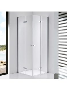   Stuxi Verona Duo 100x100 cm szögletes két csuklóajtós zuhanykabin, 6 mm vízlepergető üveggel, króm
