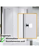 Stuxi Verona 100x80 aszimmetrikus csuklóajtós zuhanykabin 6 mm vízlepergető biztonsági üveggel, króm