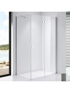 Stuxi Verona 100x90 aszimmetrikus csuklóajtós zuhanykabin 6 mm vízlepergető biztonsági üveggel, króm
