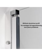 Stuxi Verona 100x90 aszimmetrikus csuklóajtós zuhanykabin 6 mm vízlepergető biztonsági üveggel, króm