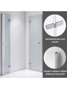 Stuxi Verona Duo 110x70 aszimmetrikus két csuklóajtós zuhanykabin 6 mm vízlepergető üveggel, króm