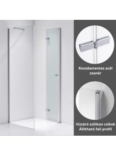   Stuxi Verona 110x110 cm szögletes csuklóajtós zuhanykabin, 6 mm vízlepergető üveggel, króm elemekkel