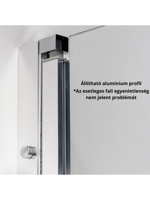 Stuxi Verona 110x70 aszimmetrikus csuklóajtós zuhanykabin 6 mm vízlepergető biztonsági üveggel, króm