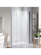 Stuxi Verona Big 240 cm széles kétszárnyú csukló zuhanyajtó, 6 mm vízlepergető üveggel, króm profillal, 195 cm magas