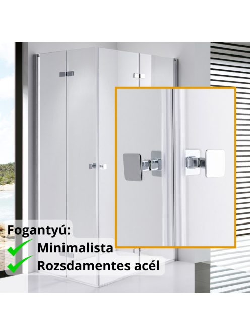 Stuxi Verona Duo 120x100 aszimmetrikus két csuklóajtós zuhanykabin 6 mm vízlepergető üveggel, króm