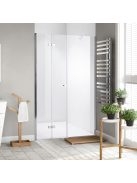 Stuxi Verona Fix 220 cm (120+100) széles csukló zuhanyajtó fix fallal, 6 mm vízlepergető üveggel, króm profillal, 195 cm magas