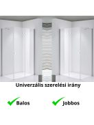 Stuxi Verona 120x100 aszimmetrikus csuklóajtós zuhanykabin 6 mm vízlepergető biztonsági üveggel, króm