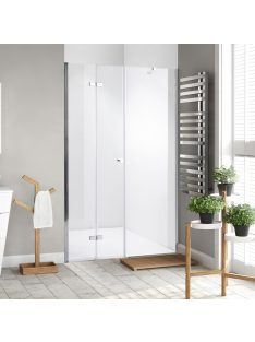   Stuxi Verona Fix 240 cm (120+120) széles csukló zuhanyajtó fix fallal, 6 mm vízlepergető üveggel, króm profillal, 195 cm magas