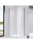Stuxi Verona 120x120 cm szögletes csuklóajtós zuhanykabin, 6 mm vízlepergető üveggel, króm elemekkel