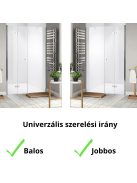 Stuxi Verona Fix 200 cm (120+80) széles csukló zuhanyajtó fix fallal, 6 mm vízlepergető üveggel, króm profillal, 195 cm magas