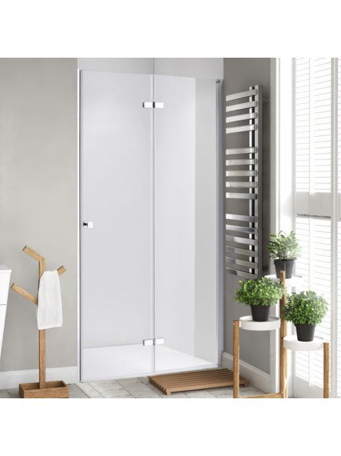 Stuxi Verona 120 cm széles csukló zuhanyajtó, 6 mm vízlepergető üveggel, króm profillal