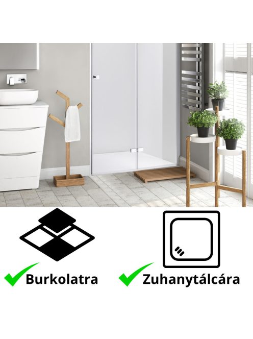 Stuxi Verona 120 cm széles csukló zuhanyajtó, 6 mm vízlepergető üveggel, króm profillal