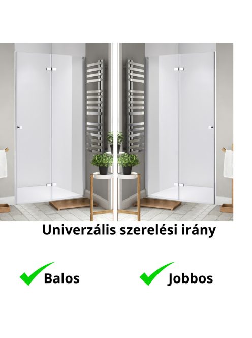 Stuxi Verona 120 cm széles csukló zuhanyajtó, 6 mm vízlepergető üveggel, króm profillal